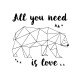 Rubber stamp - Polar Bear All you need is love